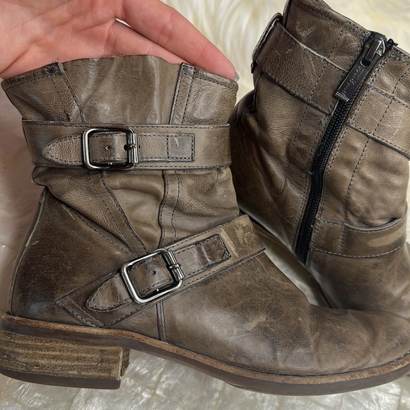 Paul Green Austria Ally Burnished Leather Biker Motorcycle Boot Booties Size 5.5 - Picture 7 of 10
